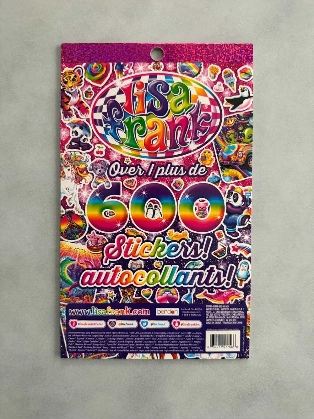 Lisa Frank Rainbow & Pink 600+ Sticker Pack